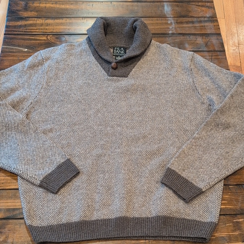 Jos. A. Banks Lambswool Shawl Collar Sweater Executive Collection Grandpacore